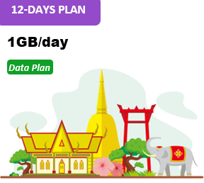 Sing/Malay/Thai 12 Days Unlimited Data(1GB/day