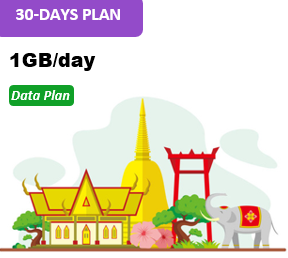 Sing/Malay/Thai 30 Days Unlimited Data(1GB/day